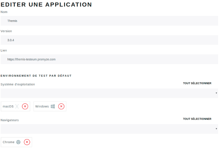 Creating the application in Testeum